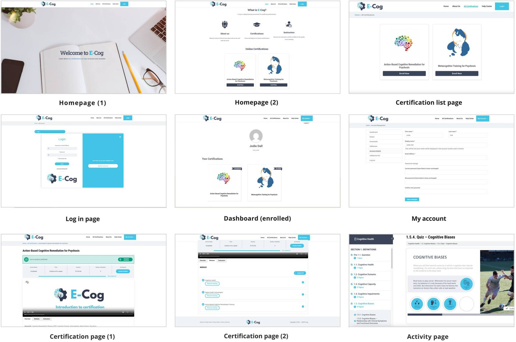 E-Cog: Pages I developed, figure taken from https://pmc.ncbi.nlm.nih.gov/articles/PMC12535630/